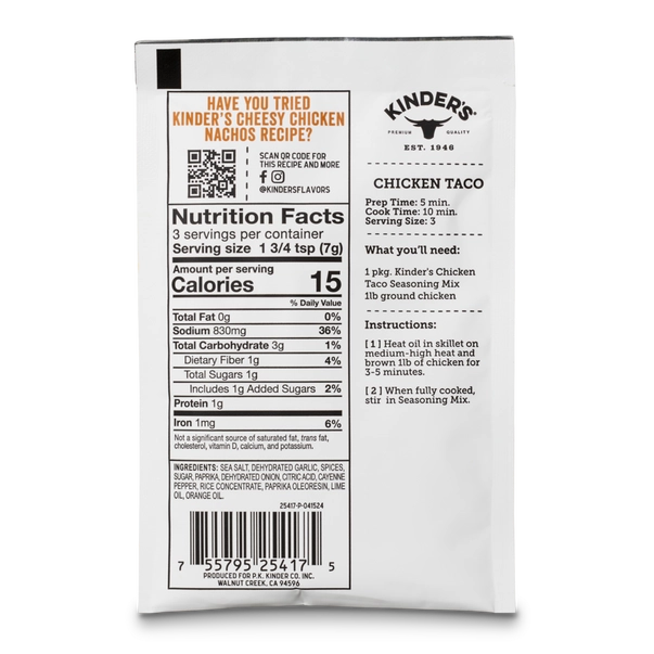 Kinder's - Chicken Taco Mexican Seasoning