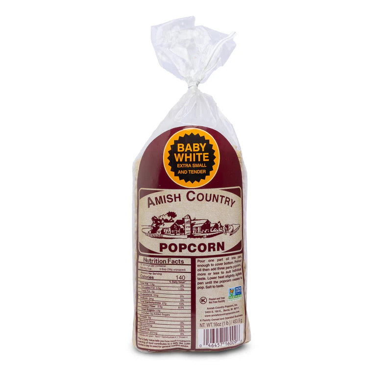 Amish Country Popcorn - Baby White Hulless Popcorn