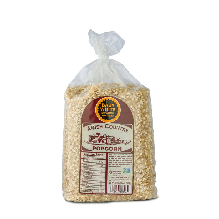 Amish Country Popcorn - Baby White Hulless Popcorn