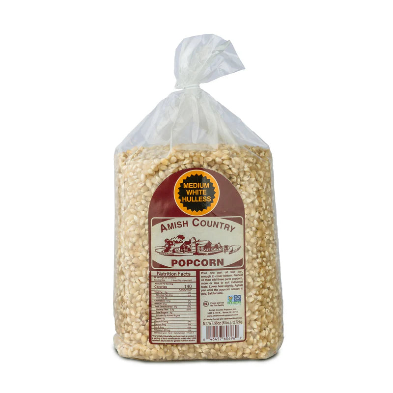 Amish Country Popcorn - Medium White Hulless Popcorn