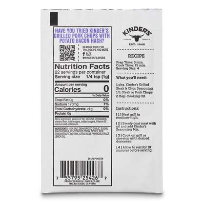 Kinder's - Grilling Seasoning Grilled Steak & Chop