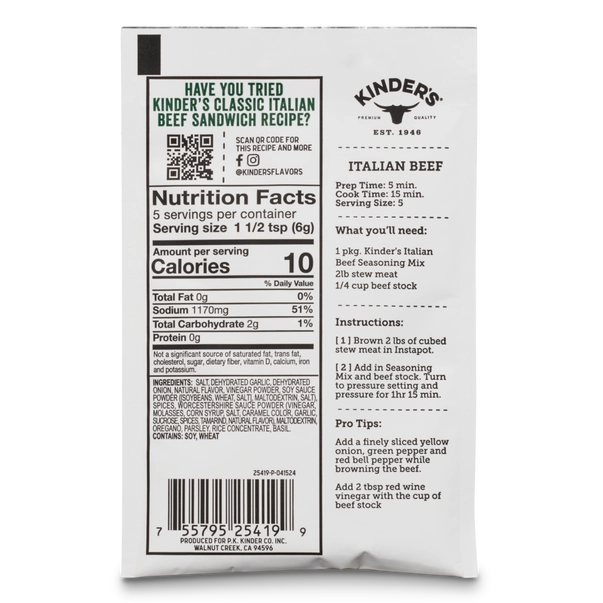 Kinder's - Beef Seasoning Italian Beef