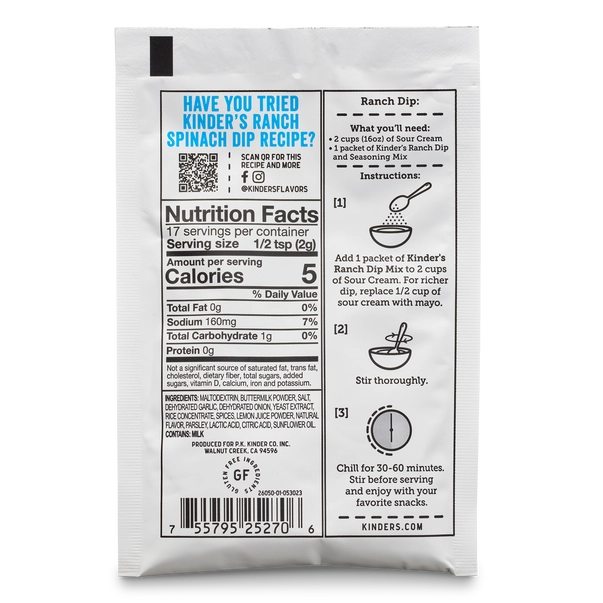 Kinder's - Ranch Dip & Seasoning Mix