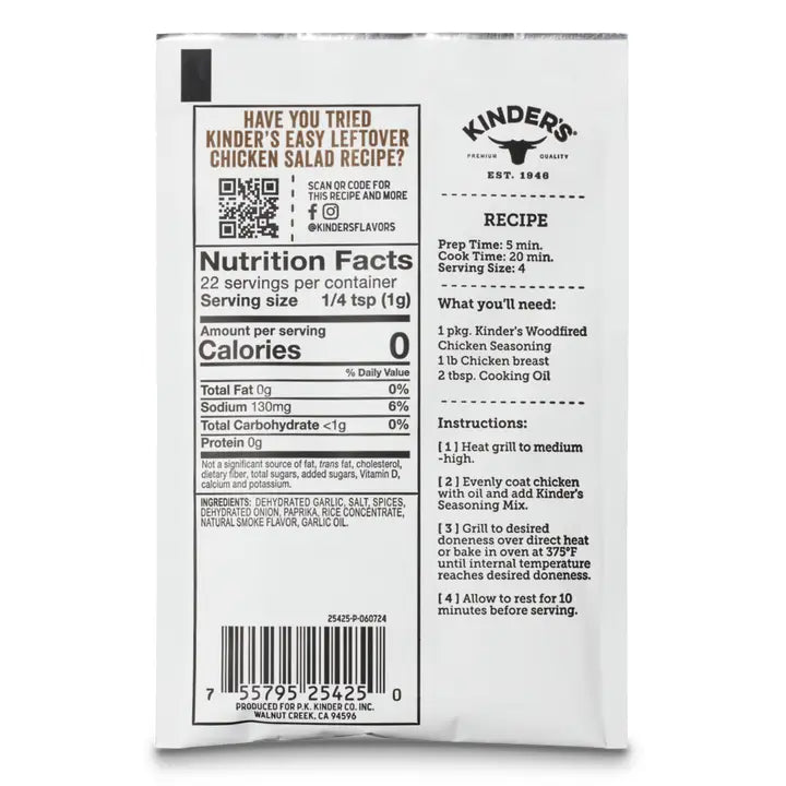 Kinder's - Woodfired Chicken Grilling Seasoning